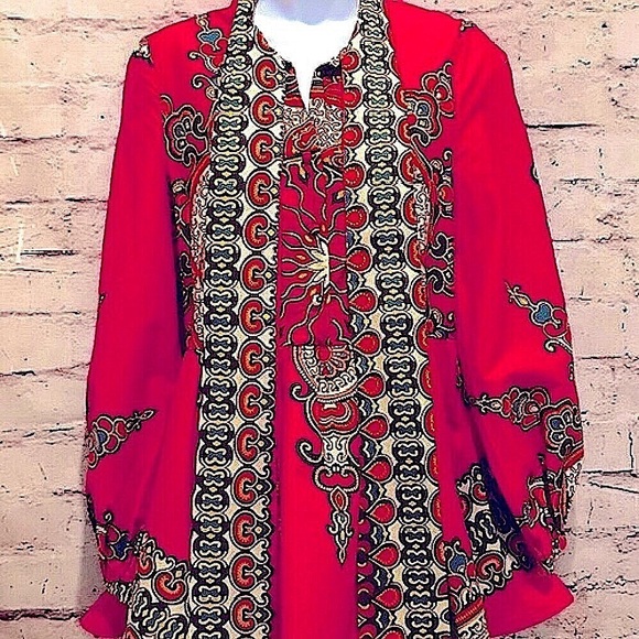 *NWT Beautiful Fuchsia Peplum Bow Blouse, Balloon Sleeves, Brand: WHY Sz M - Picture 3 of 8